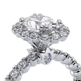 Verragio Renaissance 954OV18 Oval Diamond Halo Engagement Ring | 14K White Gold Semi-Mount