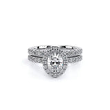 Verragio Tradition 180HOV Oval Diamond Halo Engagement Ring | 14K White Gold Semi-Mount