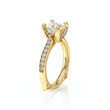 Verragio Vanguard 2207P Princess Diamond Engagement Ring | 14K Yellow Gold Semi-Mount