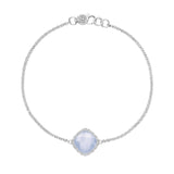 Solitaire Cushion Gem Bracelet with Chalcedony
