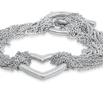 Tiffany & Co. Silver Open Heart Multi-Strand Toggle Bracelet Pre-Owned