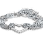 Tiffany & Co. Silver Open Heart Multi-Strand Toggle Bracelet Pre-Owned