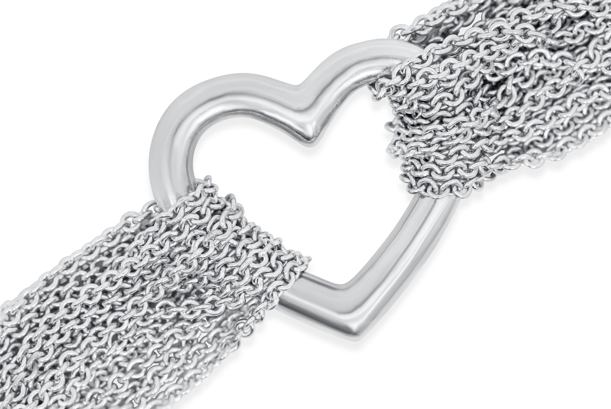 Tiffany & Co. Silver Open Heart Multi-Strand Toggle Bracelet Pre-Owned