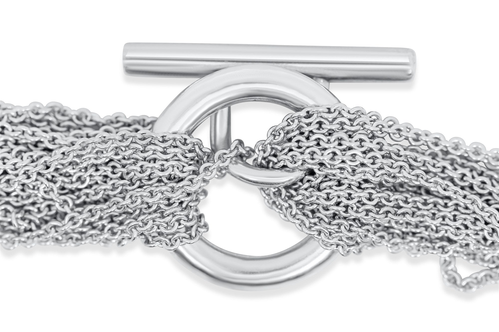Tiffany & Co. Silver Open Heart Multi-Strand Toggle Bracelet Pre-Owned