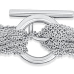 Tiffany & Co. Silver Open Heart Multi-Strand Toggle Bracelet Pre-Owned