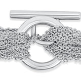 Tiffany & Co. Silver Open Heart Multi-Strand Toggle Bracelet Pre-Owned