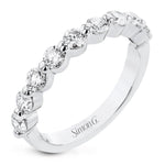 Simon G. LR2944 single row round diamond wedding band in 18K white gold, 1.00 ctw