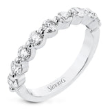 Simon G. LR2944 single row round diamond wedding band in 18K white gold, 1.00 ctw