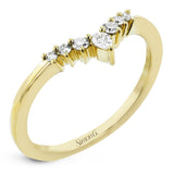 Simon G. LR4118 contour round and pear diamond wedding band in 18K yellow gold