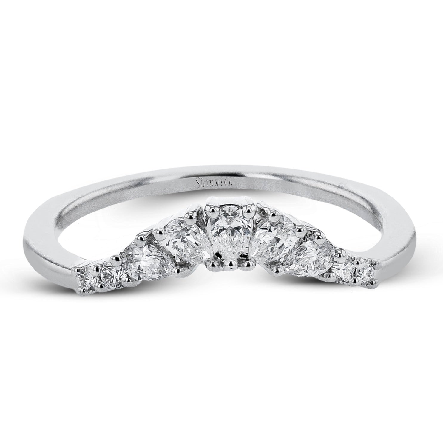 Simon G. LR4121 curved diamond wedding band, alternate view