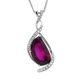 RUBY PENDANT IN 18K GOLD WITH DIAMONDS