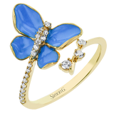 Monarch Butterfly Ring in 18k Gold with Diamonds