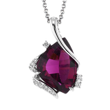 RUBELLITE PENDANT IN 18K GOLD WITH DIAMONDS
