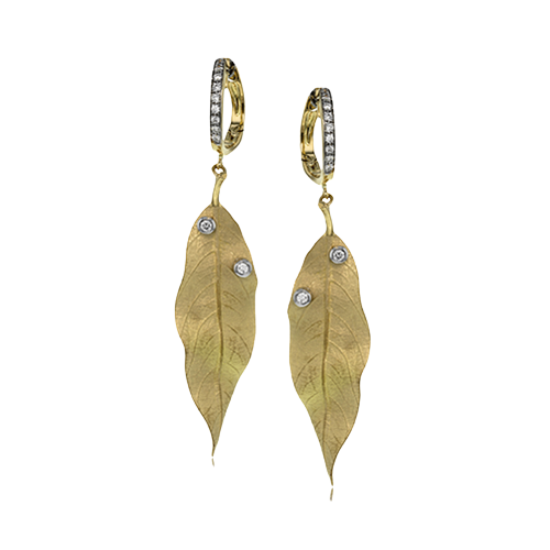 Fallen Leaves Earrings in 18k Gold with Diamonds