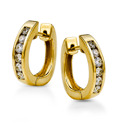 Huggie 18kt gold hoop earrings with diamonds