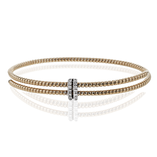 Beaded Bangle in 18k Gold With Diamonds