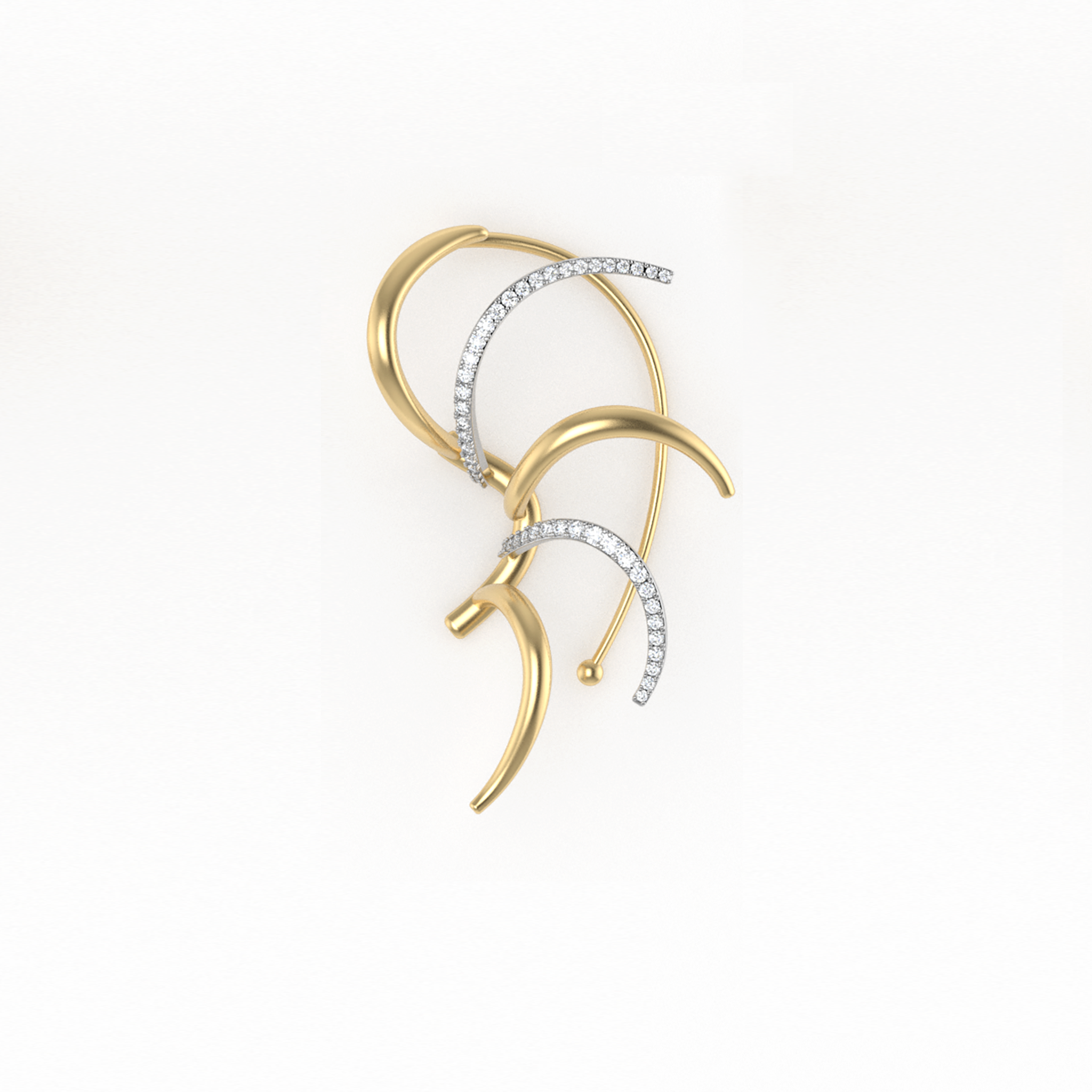 Rays of the Sun Earring Set in 18k Gold with Diamonds