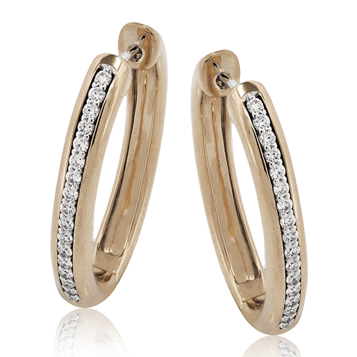 Hoop Earrings in 18k Gold with Diamonds