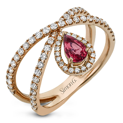 LR2264-R WHITE 18K SEMI ROSE