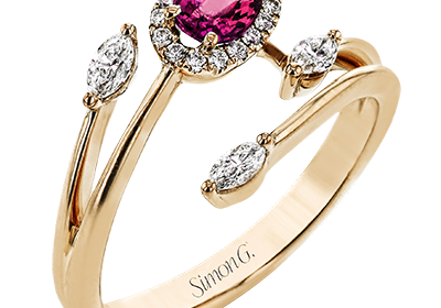 LR2265-R WHITE 18K SEMI ROSE