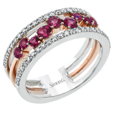 LR2303-R WHITE 18K X WHITE-ROSE