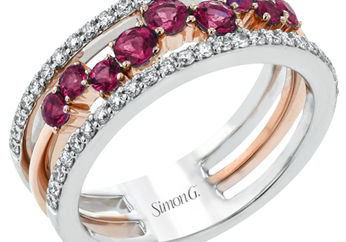 LR2303-R WHITE 18K X WHITE-ROSE