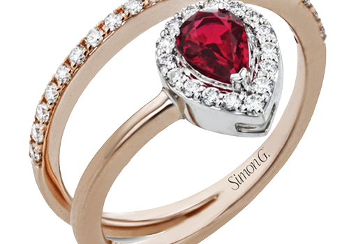 LR2334-R WHITE 18K X WHITE-ROSE