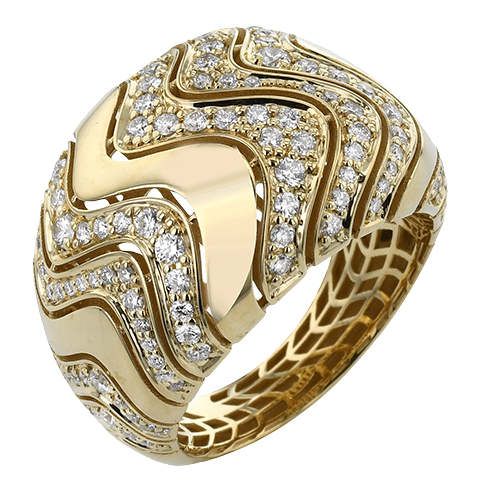 Fashion Ring In 18k Gold With Diamonds