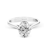 Oval-Cut Hidden Halo Engagement Ring In 18k Gold With Diamonds