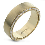 Men's Wedding Band In 14k Or 18k Gold With Diamonds