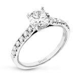 Round-Cut Engagement Ring In 18k Gold With Diamonds
